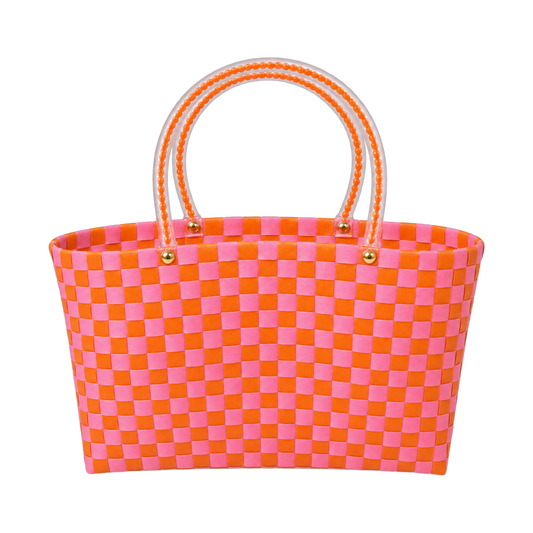 LESAC Pixel Tote Pink & Orange