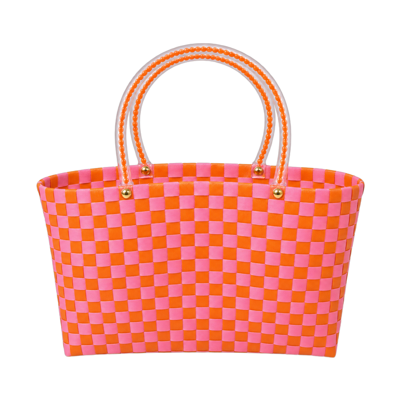 LESAC Pixel Tote Pink & Orange